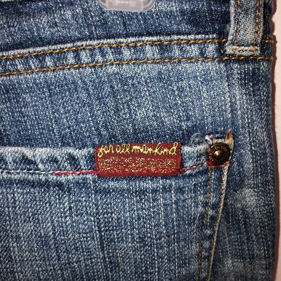 7 For All Mankind Womens Size 28 Medium Wash Blue Bootcut Pockets Denim Jeans - Picture 9 of 11